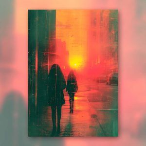 Anochecer en la ciudad - Póster rígido