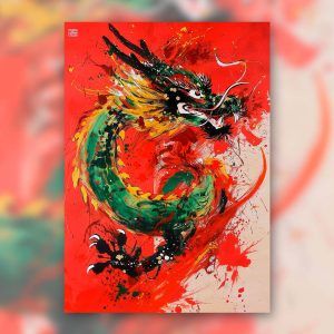 Dragón asiático - Póster rígido