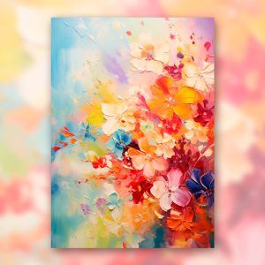Flores en pintura  - Póster rígido