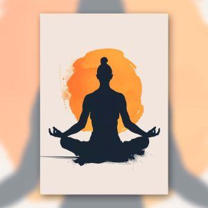 Silueta de meditación minimalista - Póster rígido