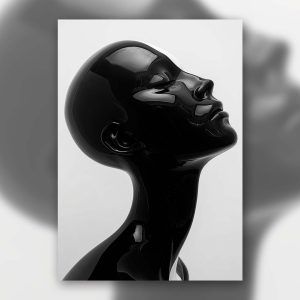 Busto de mujer B&N - Póster rígido