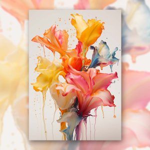 Flores al agua póster rígido