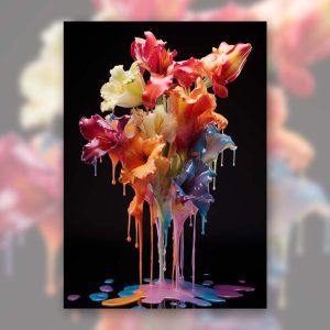 Flores de cera póster rígido