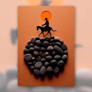 Jinete sobre piedras póster rígido
