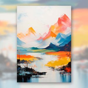 Montañas de colores póster rígido decorativo